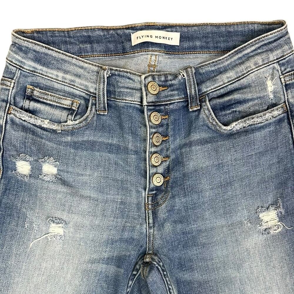 Flying Monkey Button Fly Ankle Distress Classic B… - image 3